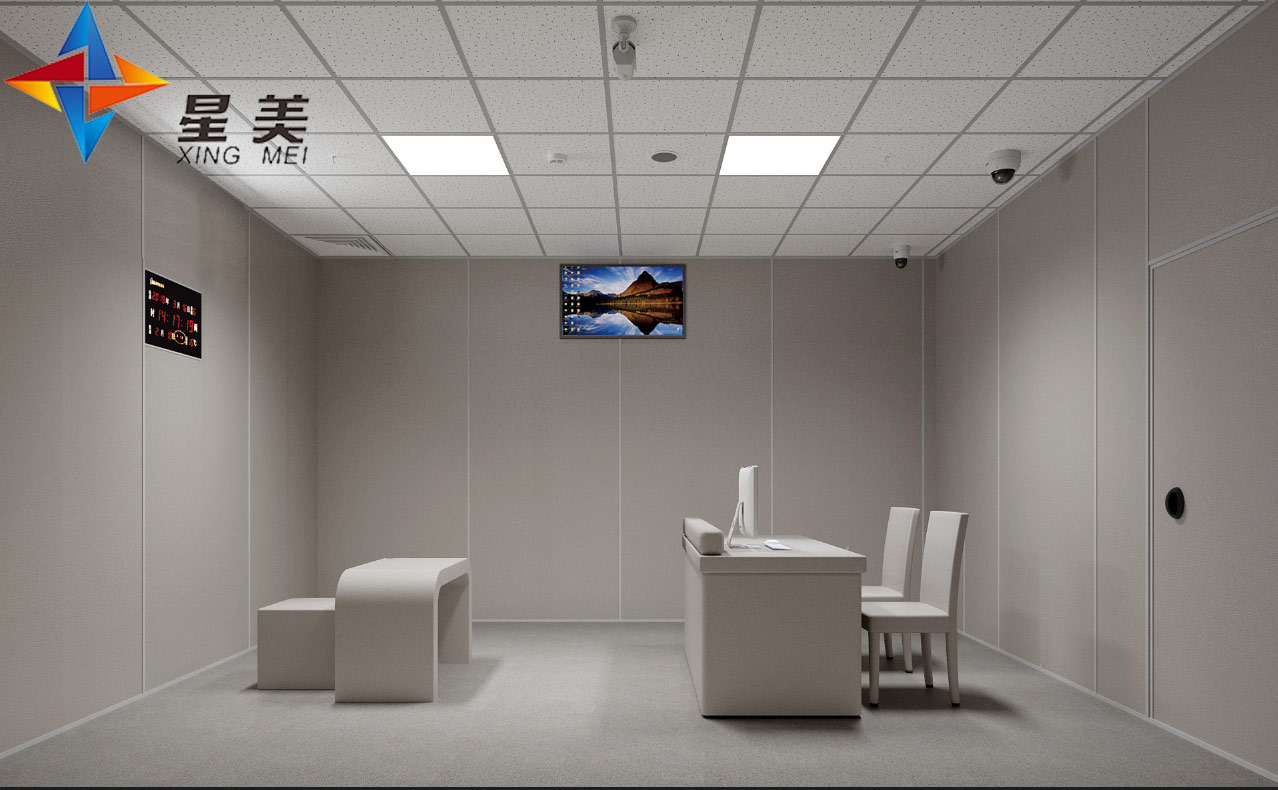 公安局執法辦案中心墻面防撞軟包維護安全設計